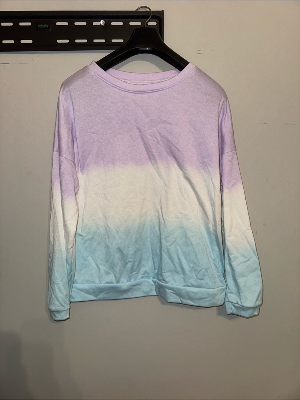 Tie-Dye Ombre Crewneck Sweatshirt - Lavender, White & Light Blue